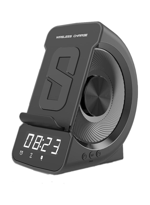 

Arabian Gear Fast Wireless Charger with Bluetooth Speaker Alarm Clock, Black