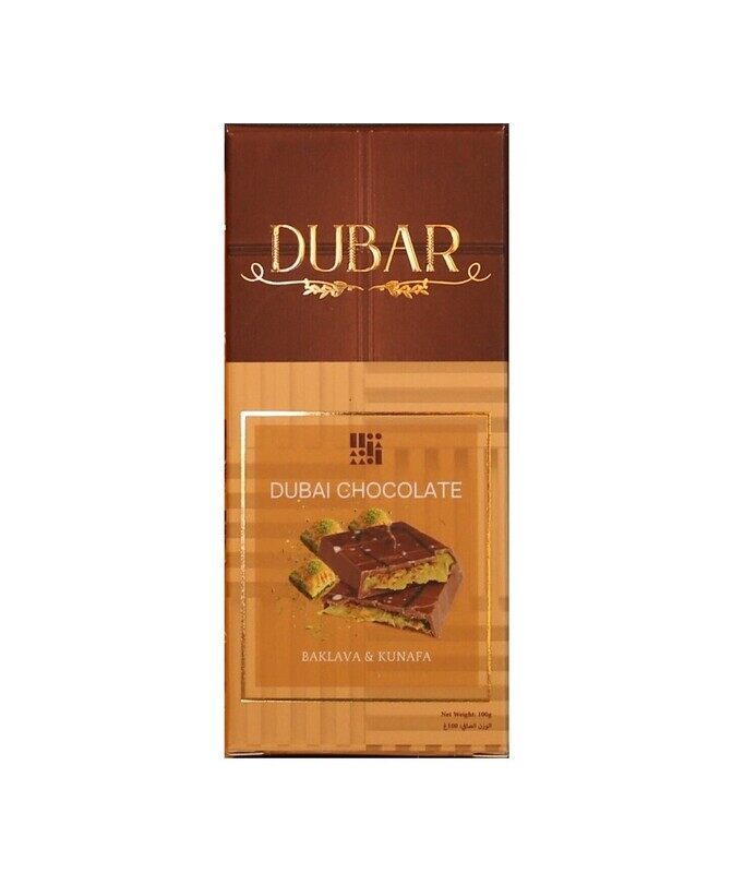 

Dubar Dubai Chocolate, Baklava & Kunafa - 100g