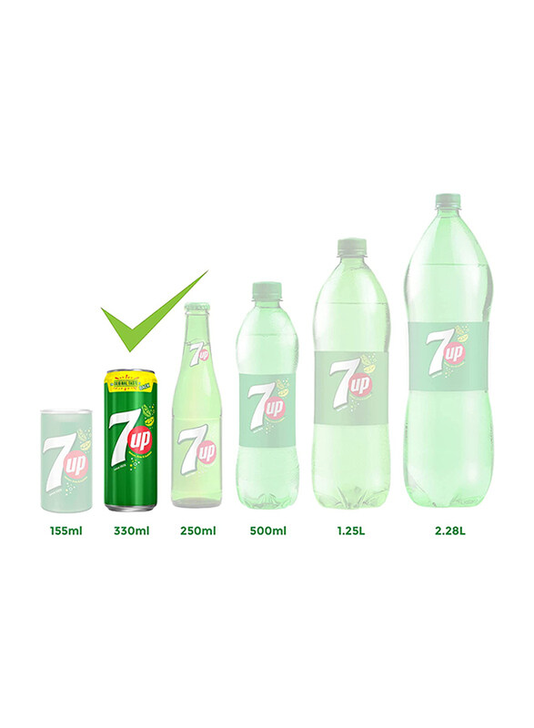 

7Up Regular Soft Drink, Can, 24 x 330ml