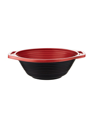 Hotpack 5-Piece Plastic Soup Bowls with Lids, 1000ml, Black/Red