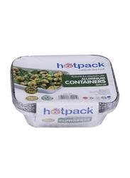 Hotpack 10-Piece Aluminium Rectangle Food Storage Container Set, 8342, Silver