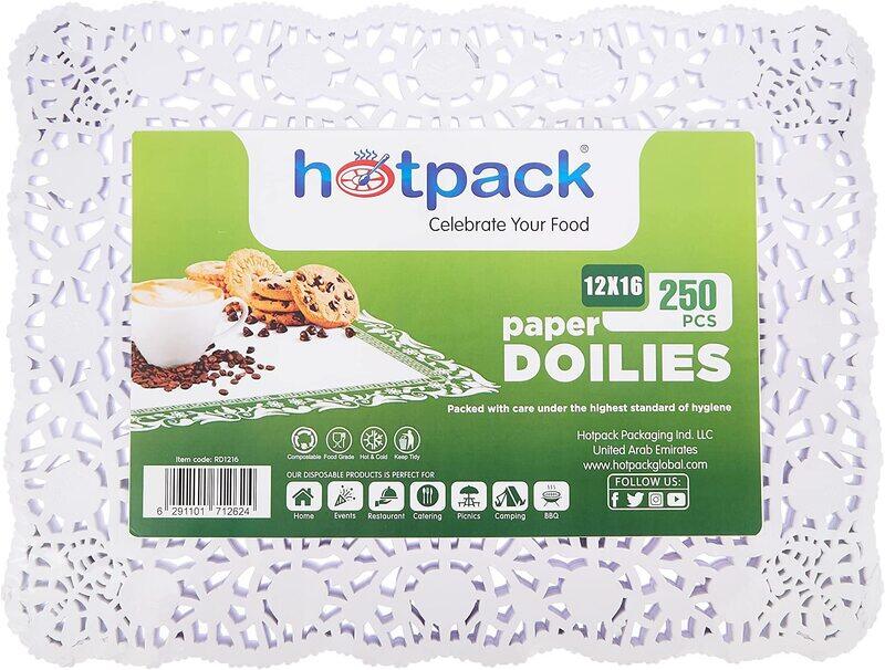 

Hotpack 250-Piece Rectangular Paper Doyley, 12 x 16-inch, White