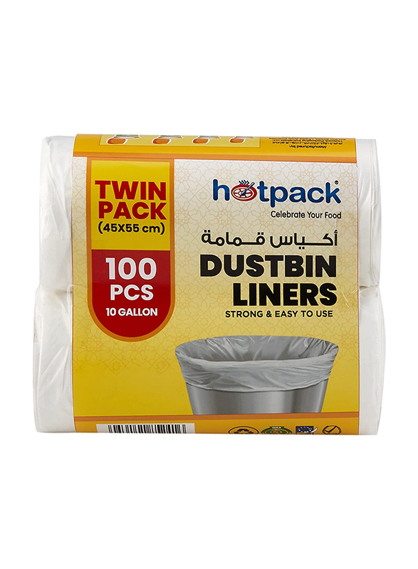 

Hotpack Economy Dustbin Liners, 10 Gallon, 45 x 55cm, 50 Pieces x 2 Roll