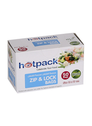 Hotpack Zipper Lock Bag Set, 10 x 19cm, 50 Pieces