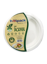 Hotpack 7-Inch 10-Piece Bio-Degradable Round Paper Pulp Plate, White