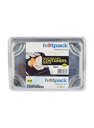 Hotpack 5-Piece Plastic Sushi Container with Lids, SC02B, Black