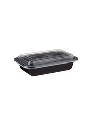Hotpack 5-Piece Plastic Base Rectangular Container Set, 8oz, Black