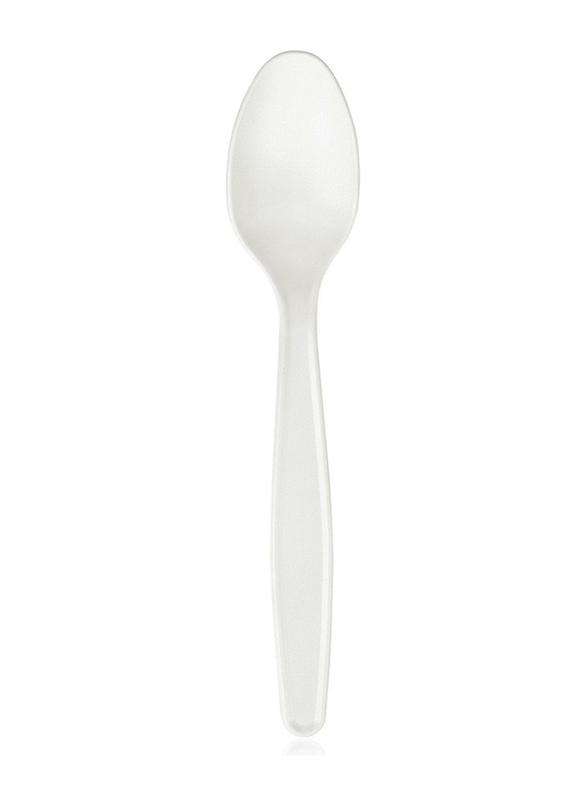 Hotpack 50-Piece Heavy Duty Bio Degradable Spoon Set, White