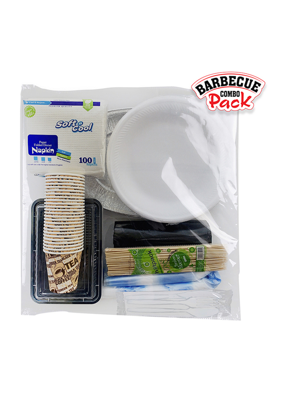 Hotpack Disposable Barbecue Set for 10 People, Multicolour