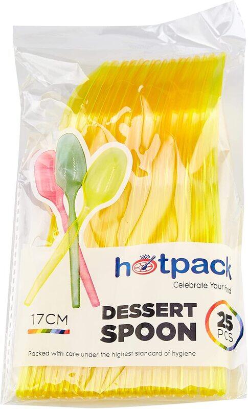 

Hotpack 25 x 17cm Plastic Desert Spoon, Yellow