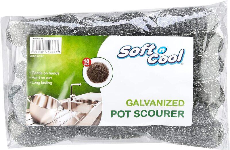 

Hotpack Galvanized Pot Scourer, 18-Piece