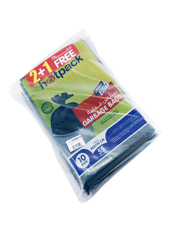 

Hotpack Flat Garbage Bag, 3 Pieces, 30 Bags x 55 Gallon