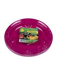 Hotpack 25-Piece 10-inch 3 Division Plastic Round Plate Set, Multicolour