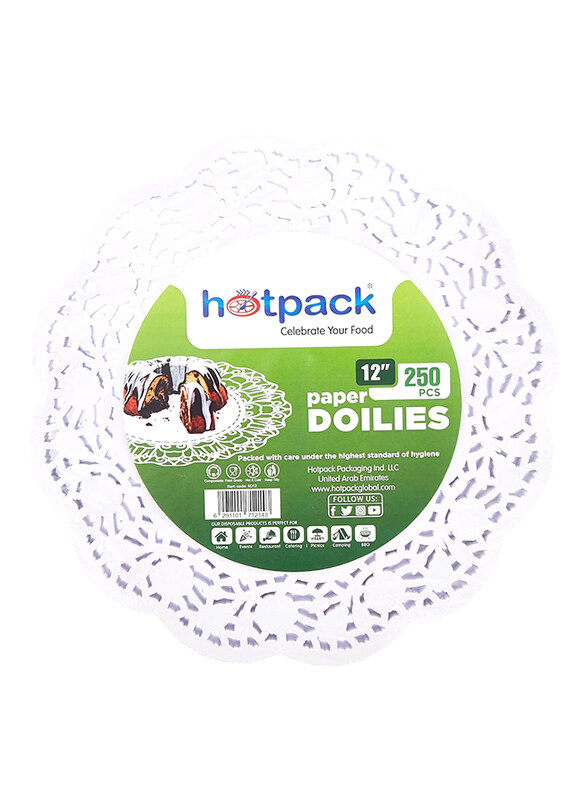 

Hotpack 12-inch Round White Doilies 250 Pieces, White