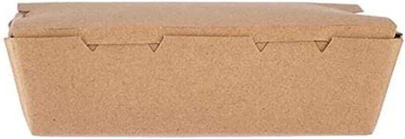 

Hotpack Kraft PE Lunch Box, 180mm, 5-Piece, KLB180, Brown
