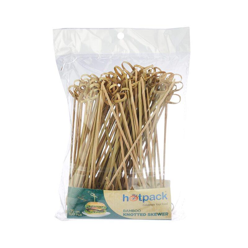 

Hotpack 100-Piece Bamboo Knooted Skewer, Brown