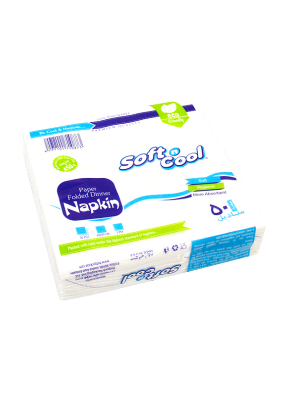 Hotpack Soft N Cool Paper Napkin, 40 x 40cm, 50 Pieces