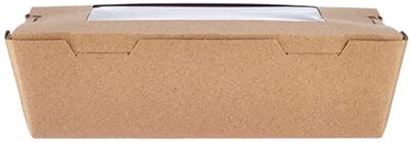 

Hotpack Kraft Lunch Box with Window, 5-Piece, KLBW12, Brown