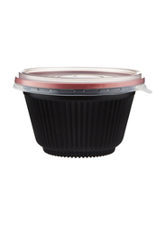 Hotpack 5-Piece Plastic Soup Bowls with Lids, 550ml, Black/Red