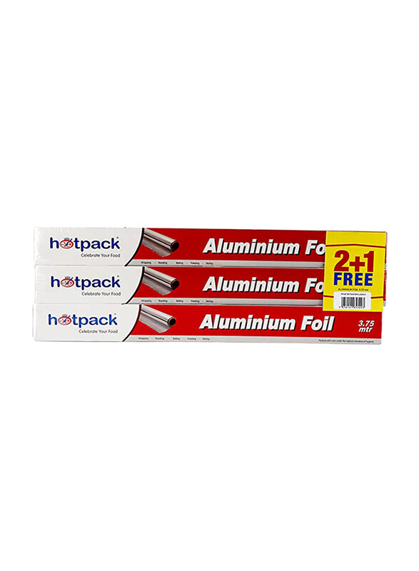 

Hotpack 11 Micron Aluminium Foil, 45cm x 3.75m, 3-Pieces