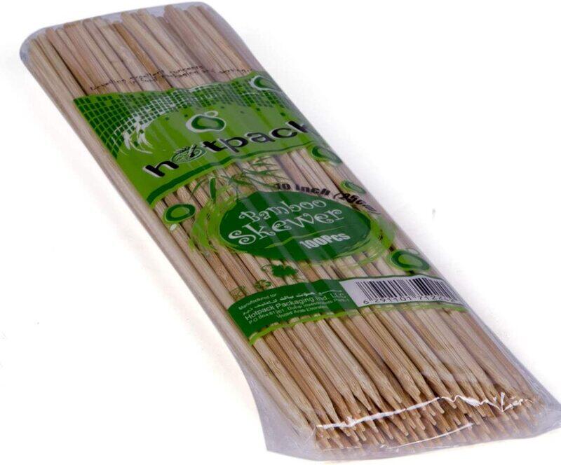 

Hotpack 100-Piece 10-inch Bamboo Skewer, Brown