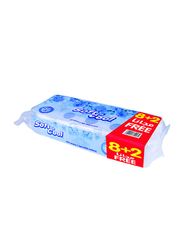 

Soft N Cool Toilet Tissue, 10 Rolls x 400 Sheets x 2 Ply