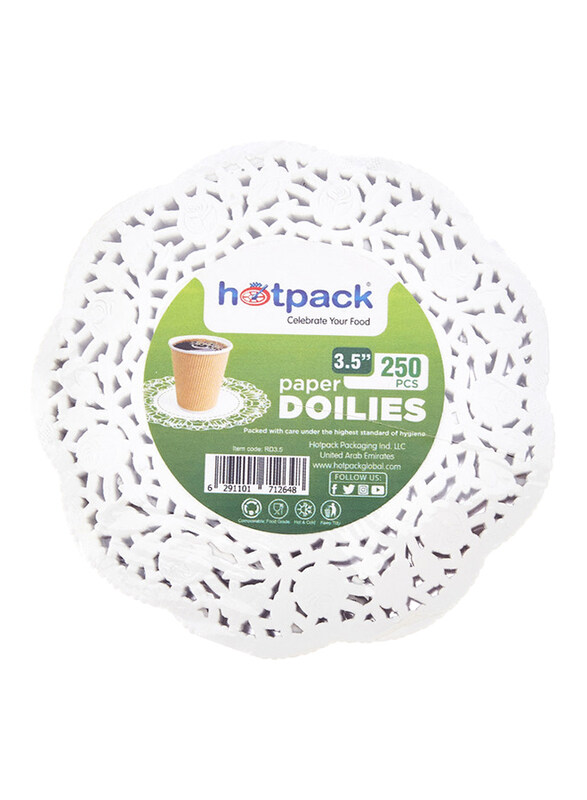 

Hotpack 3.5-inches Round Doilies, 250 Pieces, White