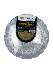 Hotpack 18cm 5-Piece Plastic Round Crystal Serving Plate, HSMCP18, Clear