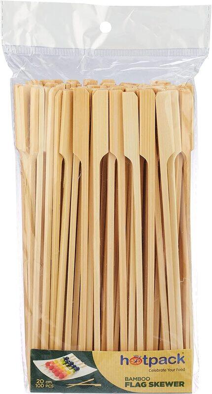 

Hotpack 100 x 20cm Bamboo Flag Skewer, Brown