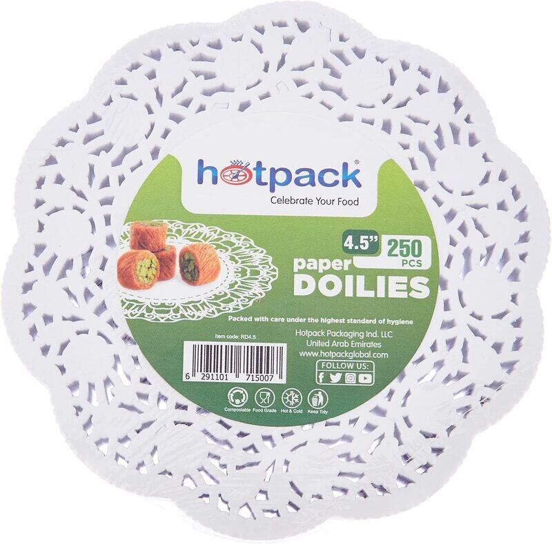 

Hotpack 250-Piece Round Paper Doyley, 4.5-inch, White