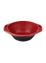 Hotpack 5-Piece Plastic Soup Bowls with Lids, 1000ml, Black/Red