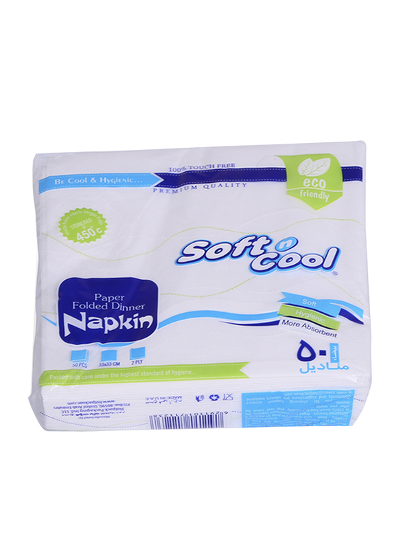 Hotpack Soft N Cool Paper Napkin, 33 x 33cm, 50 Pieces