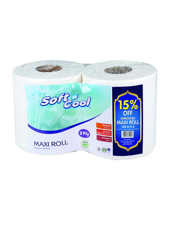 

Soft N Cool Twin Pack Maxi Roll, 260m x 2 Ply