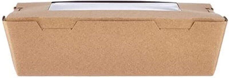 

Hotpack Kraft Lunch Box with Window, 5-Piece, KLBW180, Brown