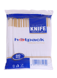 هوت باك سكاكين بلاستيكية لاستخدام مرة واحدة من 50 قطعة، PK، أبيض