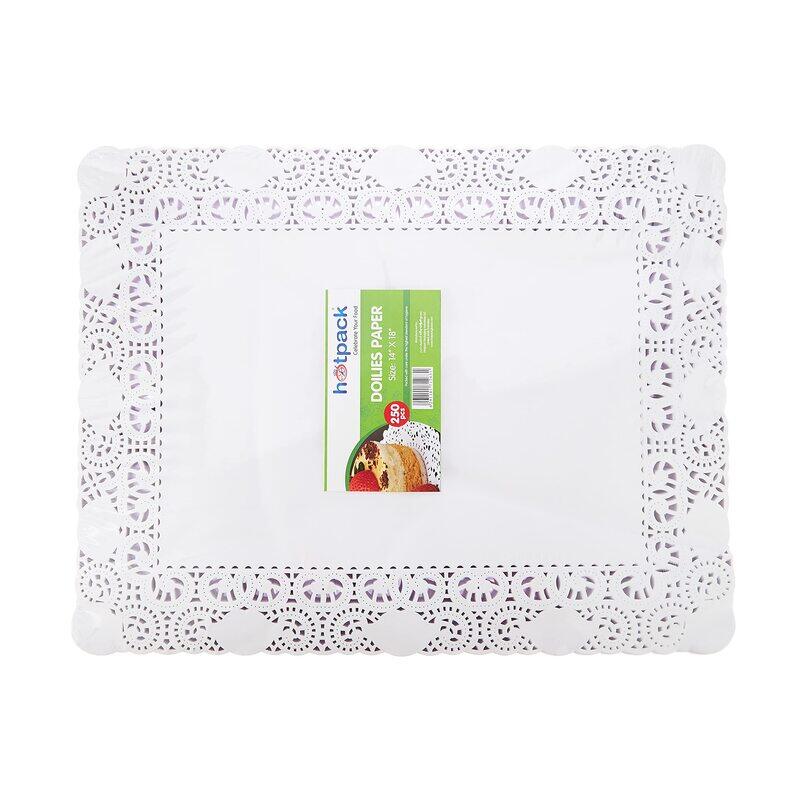 

Hotpack 250-Piece Rectangular Paper Doyley, 14 x 18-inch, White
