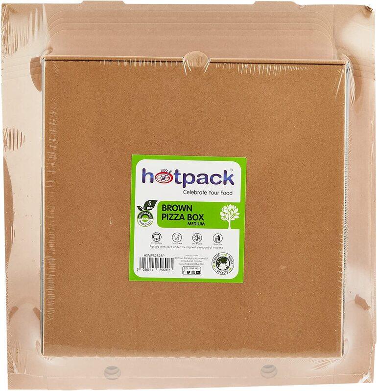

Hotpack Plain Pizza Box, 28 x 28cm, 5-Piece, Brown