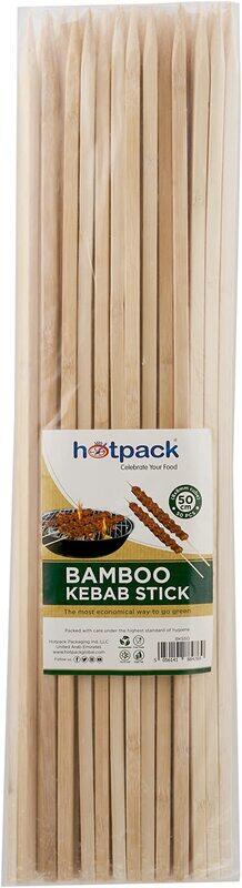 

Hotpack 50-Piece 50cm Bamboo Kebab Stick, Brown