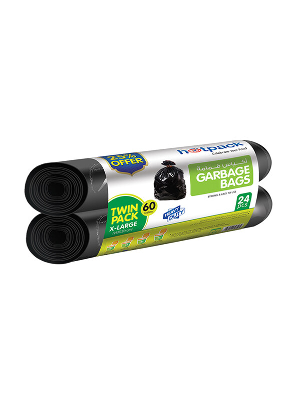 

Hotpack Twin Pack Garbage Roll, 24 Bags x 60 Gallon