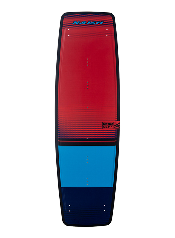 Naish 2020 Hero Freeride Kitesurfing Boards, 140 x 43cm, Red/Blue/Navy Blue