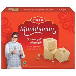 Bikaji Original Soan Papdi - Manbhavan , Vegetarian , Product of India , 500g