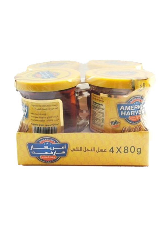 American Harvest Honey, 4 Pieces x 80gm