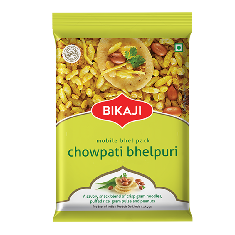 Bikaji Chowpati Bhelpuri - Mobile Pack 120g Pouch , Crispy & Crunchy , Made with All Natural Ingredients , Product of India