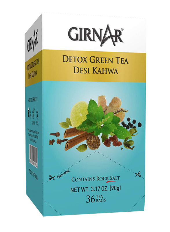 Girnar Detox Kahwa Green Tea Bags, 36 Tea Bags x 2.5g