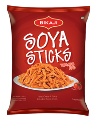 Bikaji Soya Sticks ( Tomato Bunch) 40G , Crispy & Crunchy , Made with All Natural Ingredients , Product of Indiaduct of India