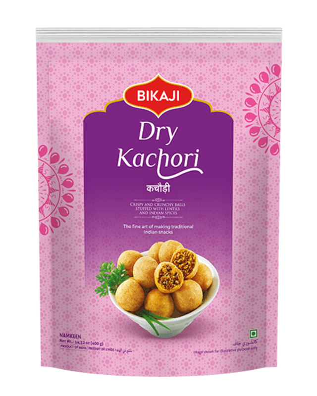 Bikaji Dry Kachori 200g Pouch , Crispy & Crunchy Traditional Kachori , Mildly Spiced & Flavorful , Made with All Natural Ingredients , Product of India