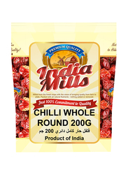 India Mills Whole Round Chilli, 200g