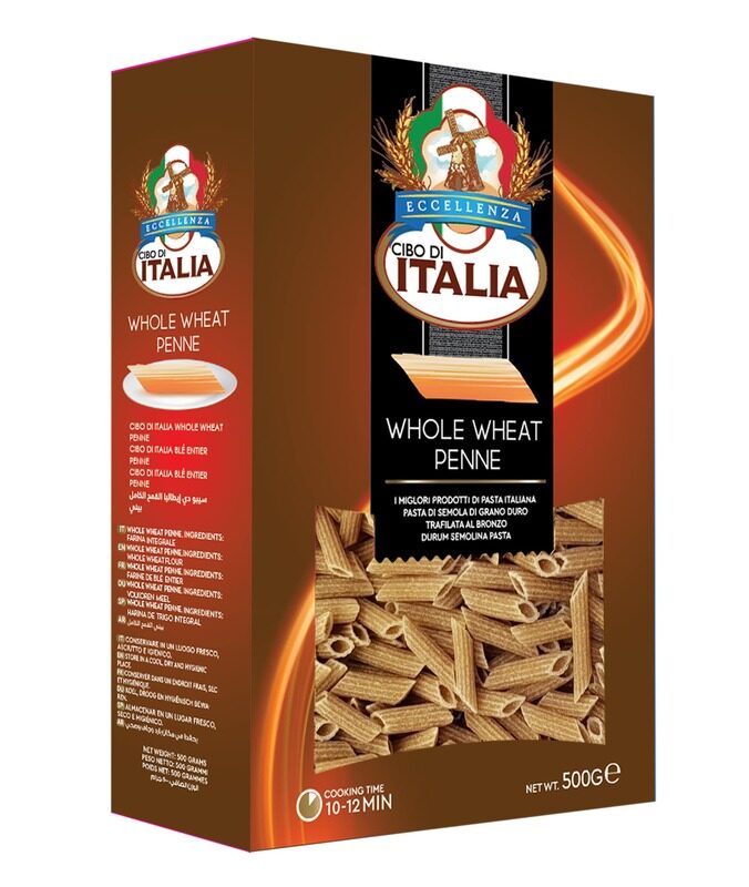 Cibo Di Italia Pasta Penne Rigate - Whole Wheat 500g , Vegetarian