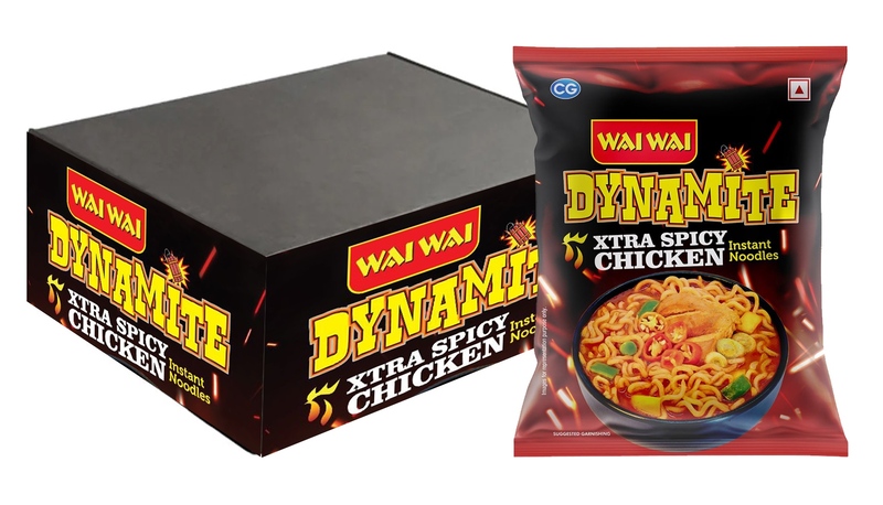 Wai Wai Dynamite Chicken Noodles - Extra Spicy 100g Pack of 10