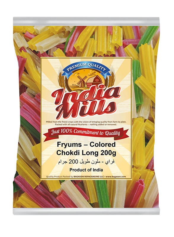 

India Mills Fryums Coloured Chokdi Long, 200g